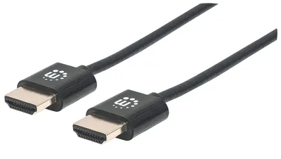 Image de MANHATTAN HDMI-Kabel ultradünn mit Ethernet 0.5m. schwarz