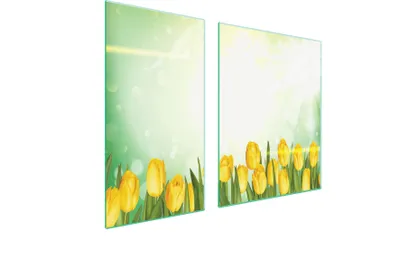 Immagine prodotto di Piatti copripiano cottura 2 pezzi 90x52 Vetroceramica copripiano cottura vetro tagliere tulipani giallo