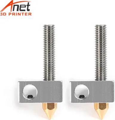 Zdjęcie produktu dla Anet, zestaw 6 sztuk: głowica drukująca z dyszą mosiężną 0,4 mm + blok grzewczy (hotend) + rurki wlotowe 1,75 mm – akcesoria do drukarek 3D Anet A8, A6 i Ender 3