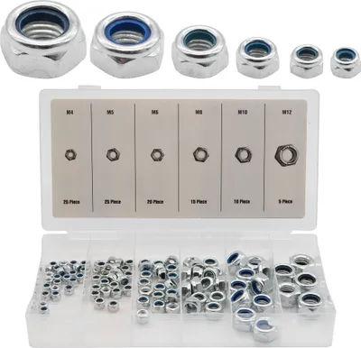 Produktbild von 100x Mutter Selbstsichernd Sechskantmutter Sicherungsmutter Stopmutter M4 - M12