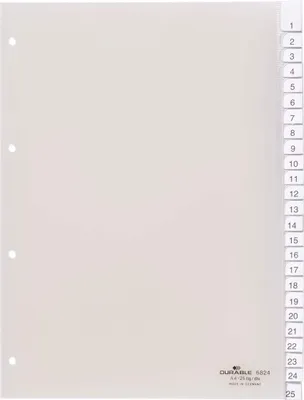 Produktbild von DURABLE Register A4 25-tlg. mit Deckblatt PP, 682419 transparent