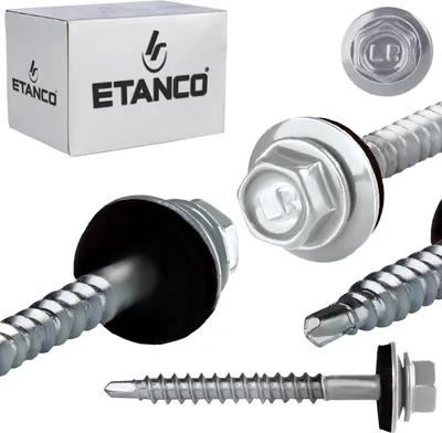 Produktbild von ETANCO Selbstbohrschrauben Trapezblechschrauben 4,8 x 50 mm verzinkt 100 Stk.