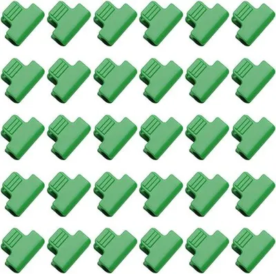 Productafbeelding van 30 broeikasclips - 16 mm groene clips voor planten en folie
