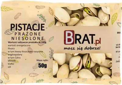 Zdjęcie produktu dla Pistacje prażone niesolone 50g
