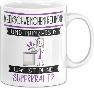 Produktbild von Meerschweinchenfreundin Und Prinzessin Tasse Geschenk Für Eine Meerschweinchenfreundin Geburtstag Was Ist Deine Superkraft (Weiß)