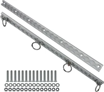 Image de 2x 610 mm ALU Rail Airlin Rail d'arrimage Rail d'ancrage Arrimage du chargement de la remorque du camping-car + raccords + vis