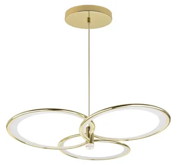 Zdjęcie produktu dla Lampa wisząca LED trzy pierścienie AZINA złoto-biała 30W zmienna biel 2000lm metal wym:130x59x59cm IP20 Light Prestige