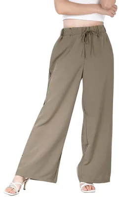 Productafbeelding van Dames Palazzo Broek met Elastische Taille en Ruime Pijpen