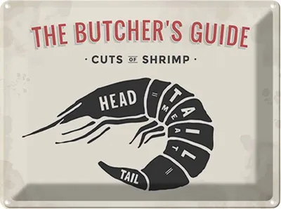 Produktbild von vianmo Blechschild 30x40 cm cuts of shrimp Fisch Dekoration