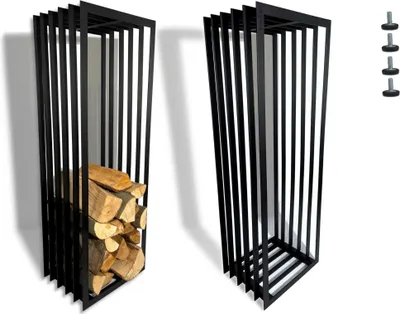 Produktbild von Loywe Stojan na palivové dřevo METAL ART Držák na palivové dřevo Stojan na palivové dřevo Stojan na palivové dřevo z kovu v černé barvě