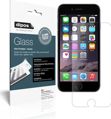 Produktbild von 2x Schutzfolie für Apple iPhone 6 / 6S / 7 matt - Anti-Shock 9H Folie dipos Glass Kunststoffglas