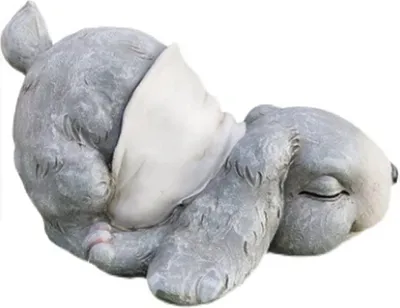 Produktbild von Niedliche Dekofigur Schlafender Hase wetter- & frostbeständig 27x25x17 cm