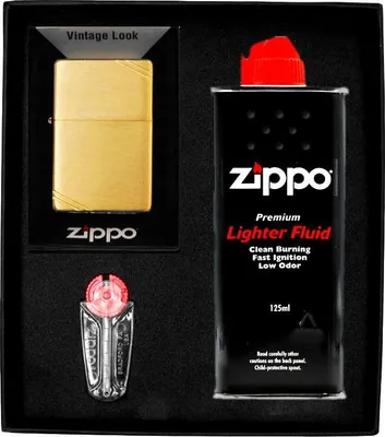 Obrázok produktu pre Sada zapaľovačov ZIPPO VINTAGE BRASS BRUSCHED dar No1