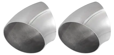 Productafbeelding van 45 graden uitlaatspruitstuk - Set van 2 stuks - 108 mm buitendiameter - RVS