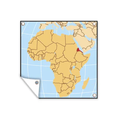 Obrázek produktu pro MuchoWow® Zahradní plakáty - Ilustrace Eritreje na mapě Afriky - 200x200 cm - Zahradní dekorace