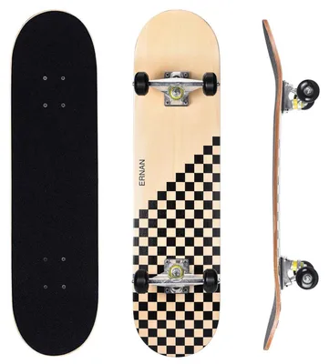 Produktbild von Komplettes Skateboard 31x8 Zoll 7 Lagen Ahorn-Deck konkav für Kinder Jugendliche Erwachsene