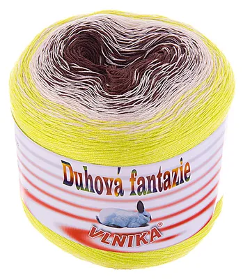 200g Strickgarn Duhová fantazie lemon butterfly