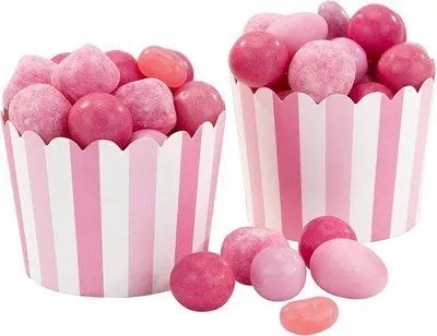 Produktbild von Rosa Weiße Papierschalen 20er Pack 46x50mm für Desserts