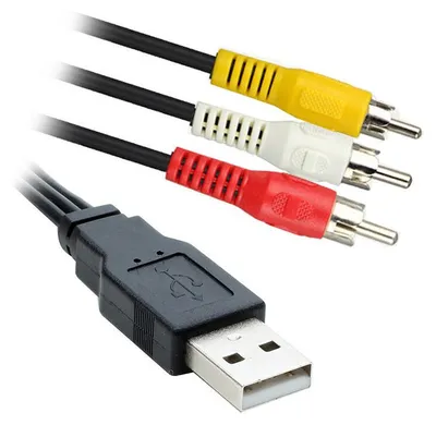 Produktbild von G53 USB 2.0 auf Cinch AV Kabel Adapter – 30 cm Audio Video Verbindung für TV PC Camcorder
