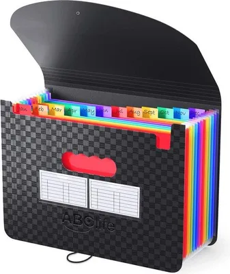 Image de Porte-documents A4, 13 compartiments, extensible, boîte d'archivage, portable, bureau