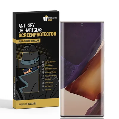 A product box for a screen protector is shown next to a smartphone.