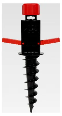 Produktbild von Einschraub-Bodenhülse | geeignet für Standrohre von Ø 17 bis 33 mm | Kunststoff, schwarz/rot | Länge 400 mm