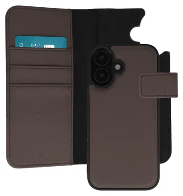 Productafbeelding van imoshion Uitneembare 2-in-1 Luxe Bookcase voor de Apple iPhone 16 - Bruin