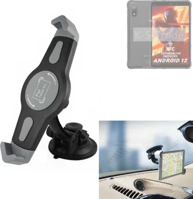 Produktbild von K-S-Trade Scheiben-Halterung für Tablets kompatibel mit Ulefone Armor Pad KFZ Tablet Saugnapf Auto Halterung Windschutzscheibe Holder Halter