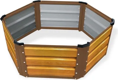 Produktbild von Metall-Hochbeet Freiburg 125x125x38 cm braun