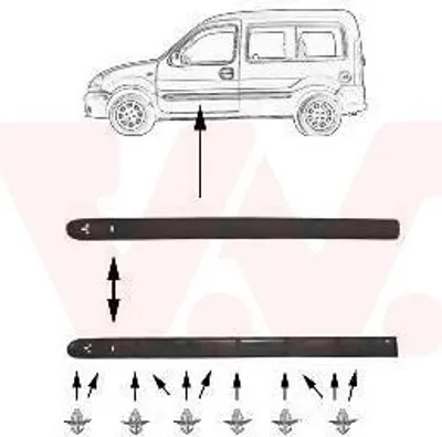 Produktbild von VAN WEZEL Zierleiste für die Tür Vorne Rechts Leiste für RENAULT KANGOO (KC0/1) 4310428