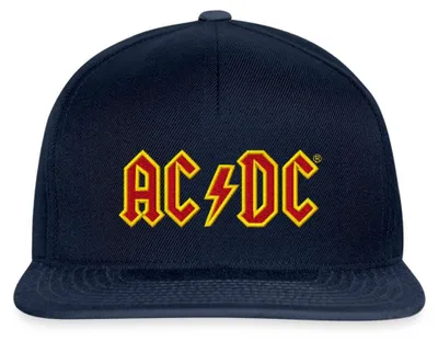 Produktbild von Spreadshirt AC/DC In Rot Und Gelb Stick Snapback Cap, One size, Navy/Navy