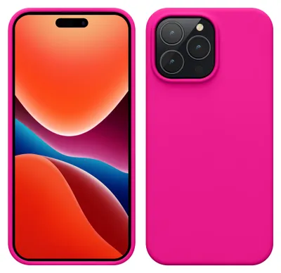 Produktbild von kwmobile Handyhülle für iPhone 14 Pro Max Hülle, für iPhone 14 Pro Max Case - Hülle Silikon - kabelloses Laden - Neon Pink