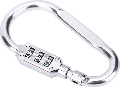Image de Serrure à combinaison à mousqueton pour sacs de voyage, serrure de sécurité à 3 chiffres en argent, serrure à bagages