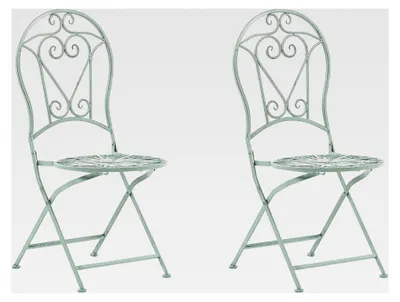Produktbild von Gartenstuhl Set 2er Set Metall grün klappbar
