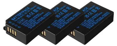 Produktbild von Kameraakku, 1280mAh Kapazität, Dual-USB-Ladegerät, 3 PCS Batterie