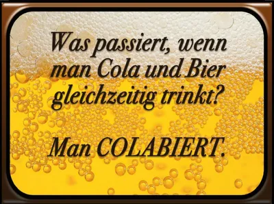 Produktbild von vianmo Holzschild 30x40 cm was passiert wenn Cola und Bier