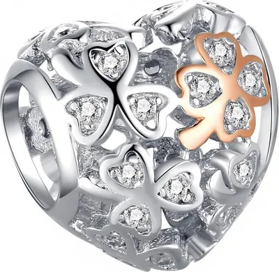 Immagine prodotto di Ciondoli Pandora a forma di cuore, ciondoli a forma di quadrifoglio, pendenti con ciondoli a forma di quadrifoglio