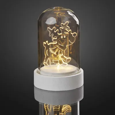 Produktbild von LED-Deko-Glocke mit Acryl-Rentier
