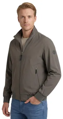 Produktbild von Kurze grüne unifarbene Bomberjacke aus Polyester-Elasthan-Mix für den Sommer