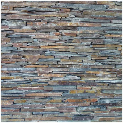 Produktbild von Wallario Premium Glasbild, freischwebende Optik, kräftige Farben, Größe 30 x 30 cm Motiv Natursteinmauer in grau braun