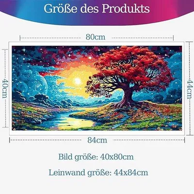 Zdjęcie produktu dla Malowanie po numerach, zestaw farb olejnych, 90 x 40 cm, malowanie samodzielne dla początkujących