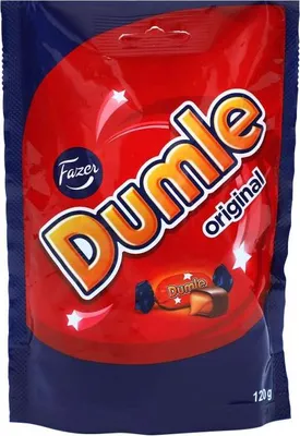 Produktbild von Fazer Dumle Original, Milchschokolade mit Toffeefüllung 120g Beutel