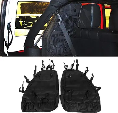 Zdjęcie produktu dla 2 sztuki torby do przechowywania pałąków zabezpieczających, organizer, pasujący do Jeep Wrangler JK Rubicon 4-drzwiowy 2007–2019