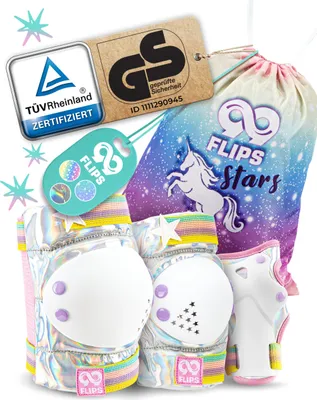 Image de Inliner Schoner Kinder Set - Rheinland GS  avec sac EINHORN pour skateboard et rollers - genouillères, coudières et protège-mains