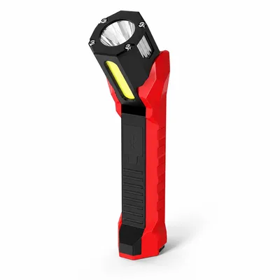 Produktbild von Magnetische Inspektionslampe mit LED und COB, Rotlicht & Blinklicht, 180° schwenkbar, wiederaufladbar, für Autoreparatur und Pannenhilfe