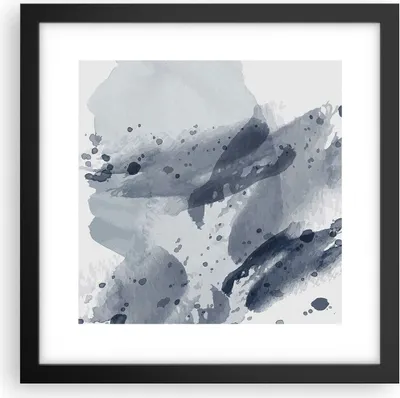 Produktbild von Gerahmtes Poster - Schwarzer Rahmen - Abstraktion Blau Minimalismus - 30x30 cm - Wand Bild - Wanddeko - Wandbilder - Kunstposter - Wandposter - Bilderrahmen - Bilder - Kunstdruck - P2BAC30x30-4941