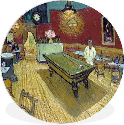 Produktbild von MuchoWow® Rundes Wandbild - Runde Bilder Das Nachtcafé - Vincent van Gogh Ø 90 cm Kreis Wanddekoration Kunststoff - Wandkreis - Wandschmuck - Wand-Kreis - Wohnzimmer - Bild - Runde - Wanddeko - Dibond - Kunstdrucke