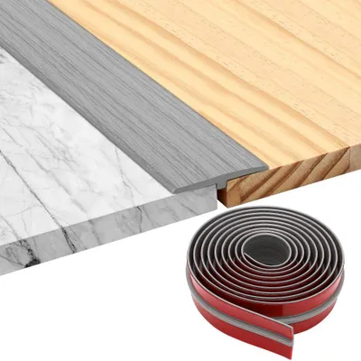 Productafbeelding van Overgangsprofiel, T-profiel, 3 m x 5 cm, zelfklevend, voor drempels en verbindingsvloeren