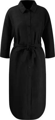Produktbild von Fynch Hatton 3/4 Sleeve Linen Mix Kleid Mit 3/4-ärmeln Schwarz 42 Frau Schwarz 42