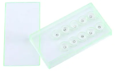 Produktbild von Zahnkristall-Set, 10 Stück, Edelsteine, Ornamente, 2 mm, Zahnschmucksteine, mit Box zur Dekoration